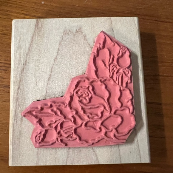 ROSE BORDER ALIAS SMITH ROWE RUBBER STAMP WOOD MOUNTED - Picture 2 of 6